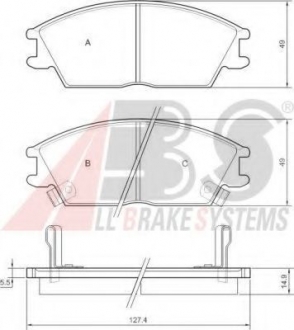 Гальмівні колодки дискові перед. Hyunday Accent/Get/Getz/Verna 9/99- A.B.S. 36172