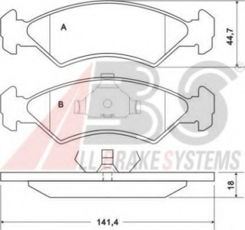 Колодки гальмівні Ford Fiesta 1.3-1.8D 89-95- /Mazda A.B.S. 36707