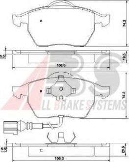 Гальмівнi колодки дисковi VW Golf IV 97-03 с датч. A.B.S. 37133