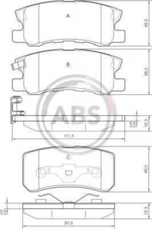 Колодка торм. диск. mitsubishi grandis/pajero задн. (abs) A.B.S. 37199