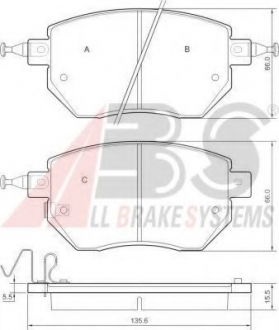 Гальмівні колодки дискові перед. Nissan Murano 02-/Pathfinder 2.5 dCi 05-/Renault Koleos 2.0 dCi 08- A.B.S. 37504