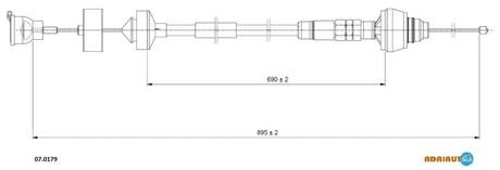 Трос сцепления citroen berlingo ADRIAUTO 07.0179