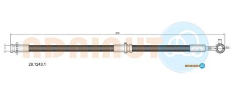 Шланг гальмівний гідравлічний ADRIAUTO 28.1243.1 (фото 1)