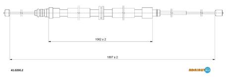 Трос ручного тормоза RENAULT Scenic III (лев./прав.) ADRIAUTO 41.0200.2