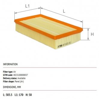 Фильтр воздушный W124 93-96 ALPHA FILTER AF1603