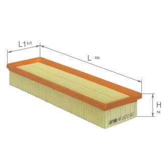 Фильтр воздушный opel kadett e 84-89, ascona 82-88, renault 21 ALPHA FILTER AF1672 (фото 1)