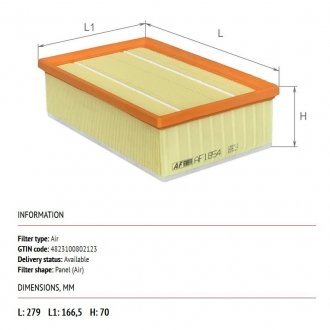 Фильтр воздушный 1444QP, 1444RP, 1444TE, 1444QQ, 1444RN, 00001444TE, 1444QP, 1444QQ, 1444RN, 1444RP, 1444TE, 1444TE ALPHA FILTER AF1854