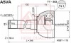 TY-303 ШРУС НАРУЖНЫЙ 24x59x30 (TOYOTA LAND CRUISER 100 HDJ101, UZJ100 1998-2007) ASVA TY303