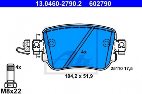 Тормозные колодки ATE 13.0460-2790.2