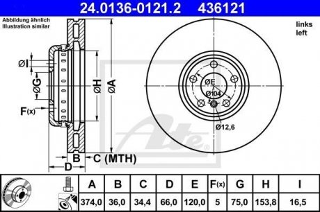 Гальмiвнi диски ATE 24.0136-0121.2