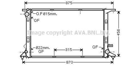 Радиатор охлаждения двигателя AVA AVA COOLING AIA2290