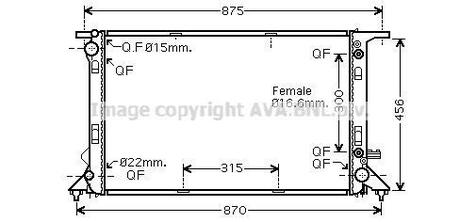 Радіатор охолодження A4/A5/Q5 32i/27TD/30TD AT (AVA) AVA COOLING AIA2291 (фото 1)