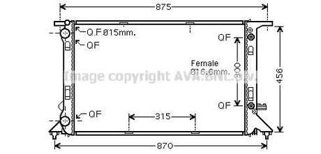 Радіатор охолодження AUDI A 4/S 4 (B8) (07-) (Ava) AVA COOLING AIA2293