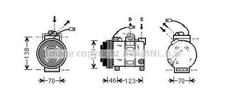 AI-A6 99- 2,5 TDI /Компрессор. AVA COOLING AIAK015