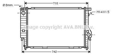 Радіатор, Система охолодження двигуна AVA COOLING BW2164 (фото 1)