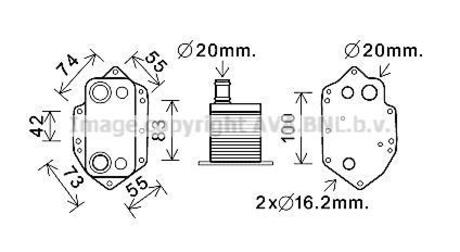 Радіатор масляний BMW 3/5/7/X5/X6 (AVA) AVA COOLING BW3554