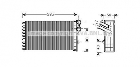 Радиатор отопителя c4/peug307 all 04-09 (ava) AVA COOLING CNA6239