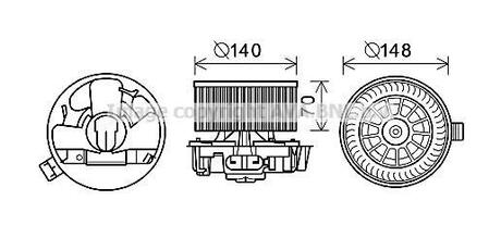 Вентилятор обігрівача RENAULT Clio 06/2005-12/2014 (AVA) AVA COOLING DA8010