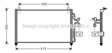 Конденсор кондиционера leganza 20/22 mt/at 97- (ava) AVA COOLING DW5013 (фото 1)