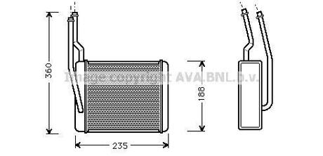 Радиатор отопителя FD FOCUS/TRANSIT LHD 98- (AVA) AVA COOLING FD6272