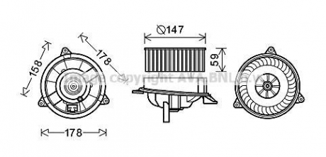 Вентилятор салона ford focus i (98-) (ava) AVA COOLING FD8495 (фото 1)