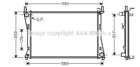 Радиатор охлаждения двигателя fiesta5/fusion 14/6 mt 02 (ava) AVA COOLING FDA2325 (фото 1)