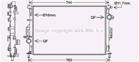 Радиатор MONDEO/FREEL/V/S80 AT 06- (Ava) AVA COOLING FDA2425 (фото 1)