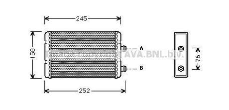 Радіатор обігрівача FIAT DOBLO (Ava) AVA COOLING FTA6220