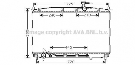 Радіатор охолодження двигуна Hyundai Santa Fe II (06-11) AT AVA AVA COOLING HY2174