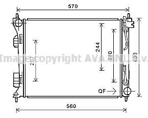 Радиатор охлаждения двигателя Hyundai Accent (11-17) 1.6 CRDi AT AVA AVA COOLING HY2270 (фото 1)