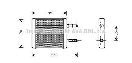 Радиатор печки [OE. 97221-22000 / 22001] AVA COOLING HY 6061