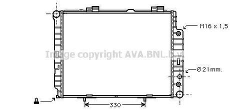 Радиатор охлаждения двигателя MBW210 E-KL MT/AT +AC 97- (Ava) AVA COOLING MSA2283