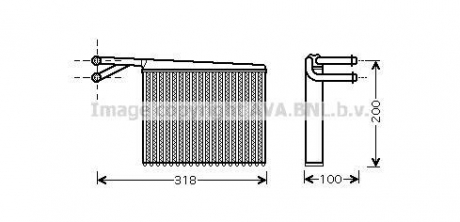 Радиатор отопителя mercedes sprinter w 901-905 (95-) (ava) AVA COOLING MSA6372