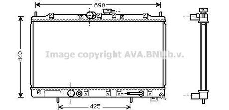 Радиатор 2.0i 16V (+A),2,5i 24V V6 (+A),2.4GDi 16V (+A) [OE. MR 281668/212455] AVA COOLING MT 2123 (фото 1)