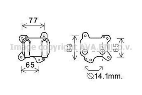 Радіатор масляний OPEL Astra 1.7D 98- (Ava) AVA COOLING OL3581 (фото 1)