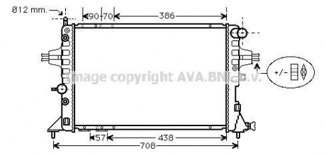 Радиатор охлаждения двигателя astrag/zafira at +-ac 98- (ava) AVA COOLING OLA2253