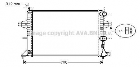 Радиатор охлаждения двигателя astrag 1.2/16v mt +ac 98- (ava) AVA COOLING OLA2255 (фото 1)