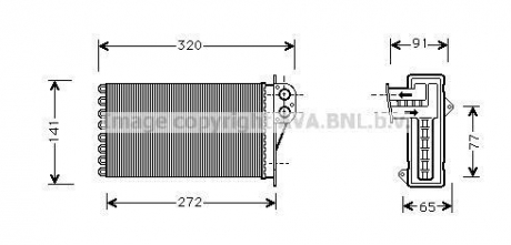 Радиатор отопителя PEUG 206/CITR PICASSO 99- (Ava) AVA COOLING PE6199