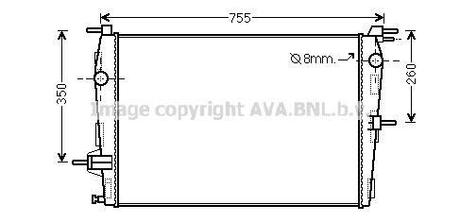 Радіатор, охолодження двигуна AVA COOLING RT2458