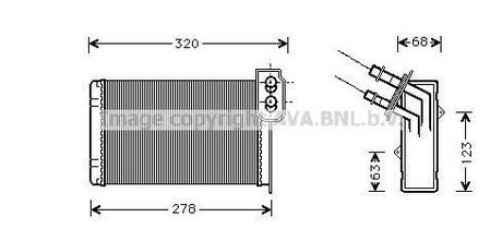 Радиатор отопителя CLIO 1/MEGANE 1/R19 MT/AT (Ava) AVA COOLING RT6048