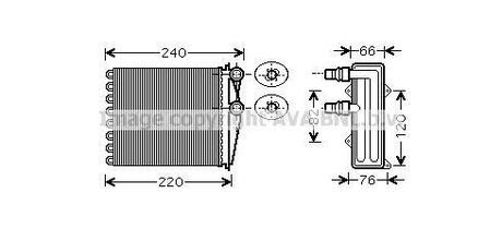 Радиатор отопителя салона Opel Vivaro I Renault Trafic II III cabin heater AVA COOLING RT6380 (фото 1)