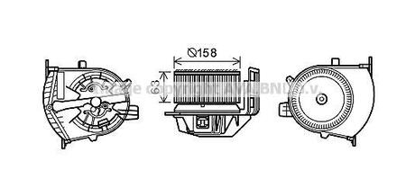 Вентилятор салону RENAULT SCENIC II (03-) (AVA) AVA COOLING RT8585 (фото 1)