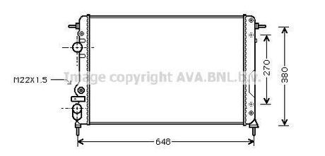 Радіатор охолодження двигуна RENAULT MEGANE (1996) 1.9 (Ava) AVA COOLING RTA2266