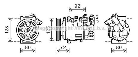 Компресор кондиціонера RENAULT MEGANE/SCENIC 2009-(AVA) AVA COOLING RTAK489 (фото 1)