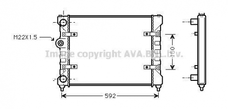 Радиатор охлаждения двигателя arosa/inca/ibiza2/vw polo (ava) AVA COOLING ST2023