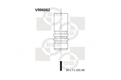 Клапан выпуск. FABIA/FELICIA/OCTAVIA 1.3/1.4i 94-03 BGA V996062