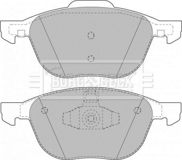 Гальмівні колодки, дискове гальмо (набір) BORG & BECK BBP1864