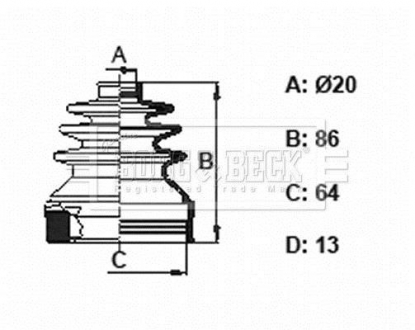 - Пильовик привідного вала к-т BORG & BECK BCB6157