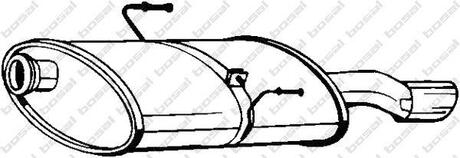 Глушитель, алюм. cталь, задн. часть PEUGEOT 406 1.8i -16V (04/03-04) SED (190-91 BOSAL 190911