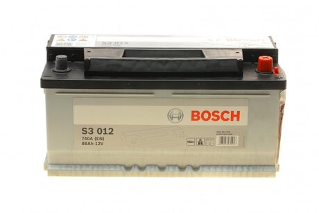 Аккумулятор 88ah-12v (s3012) (353x175x175),r,en740 !кат. -10% BOSCH 0092S30120